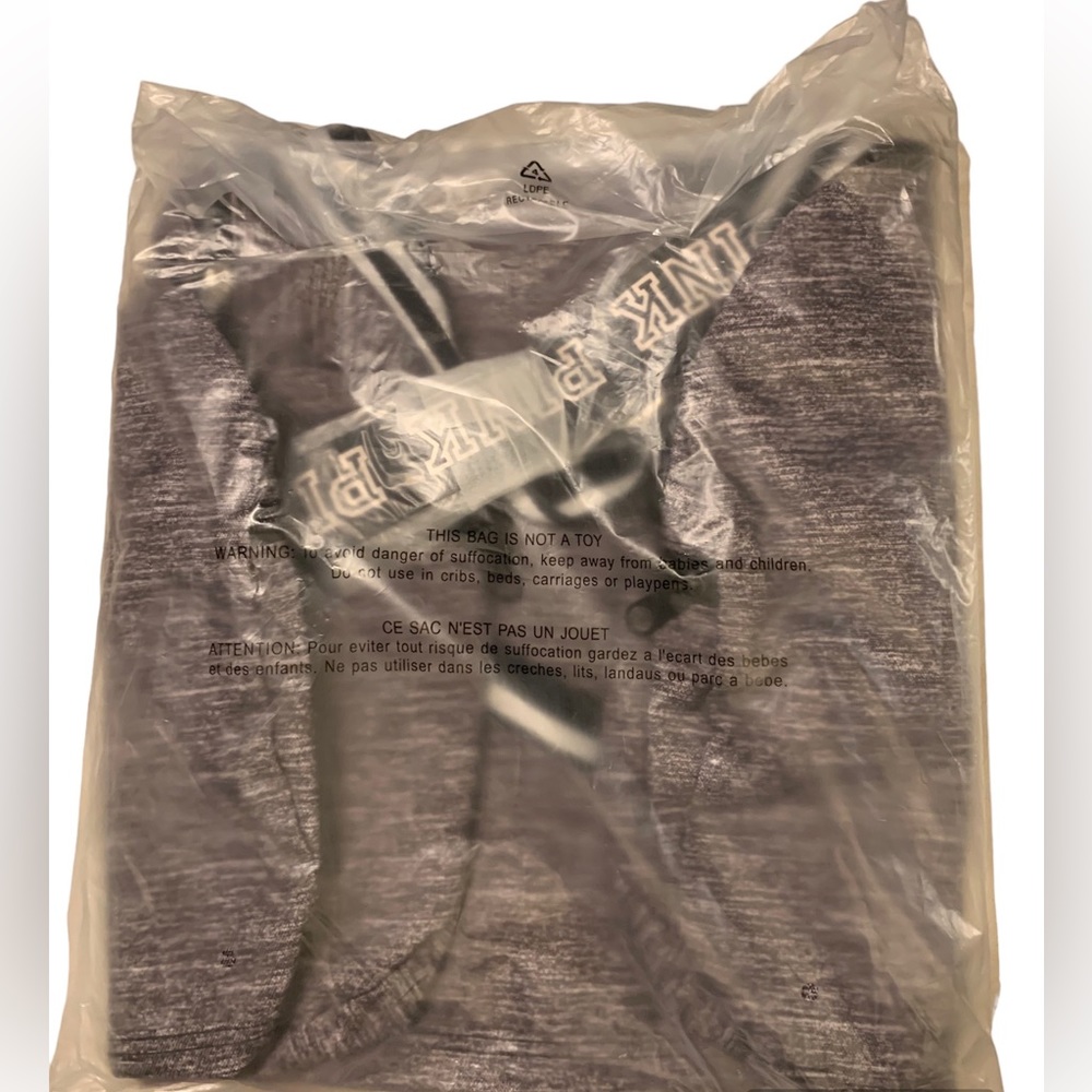 PINK Victoria’s Secret Gym Bag Duffle Bag DARK GRAY MARL Laurel Wreath PINK Logo - Picture 6 of 6